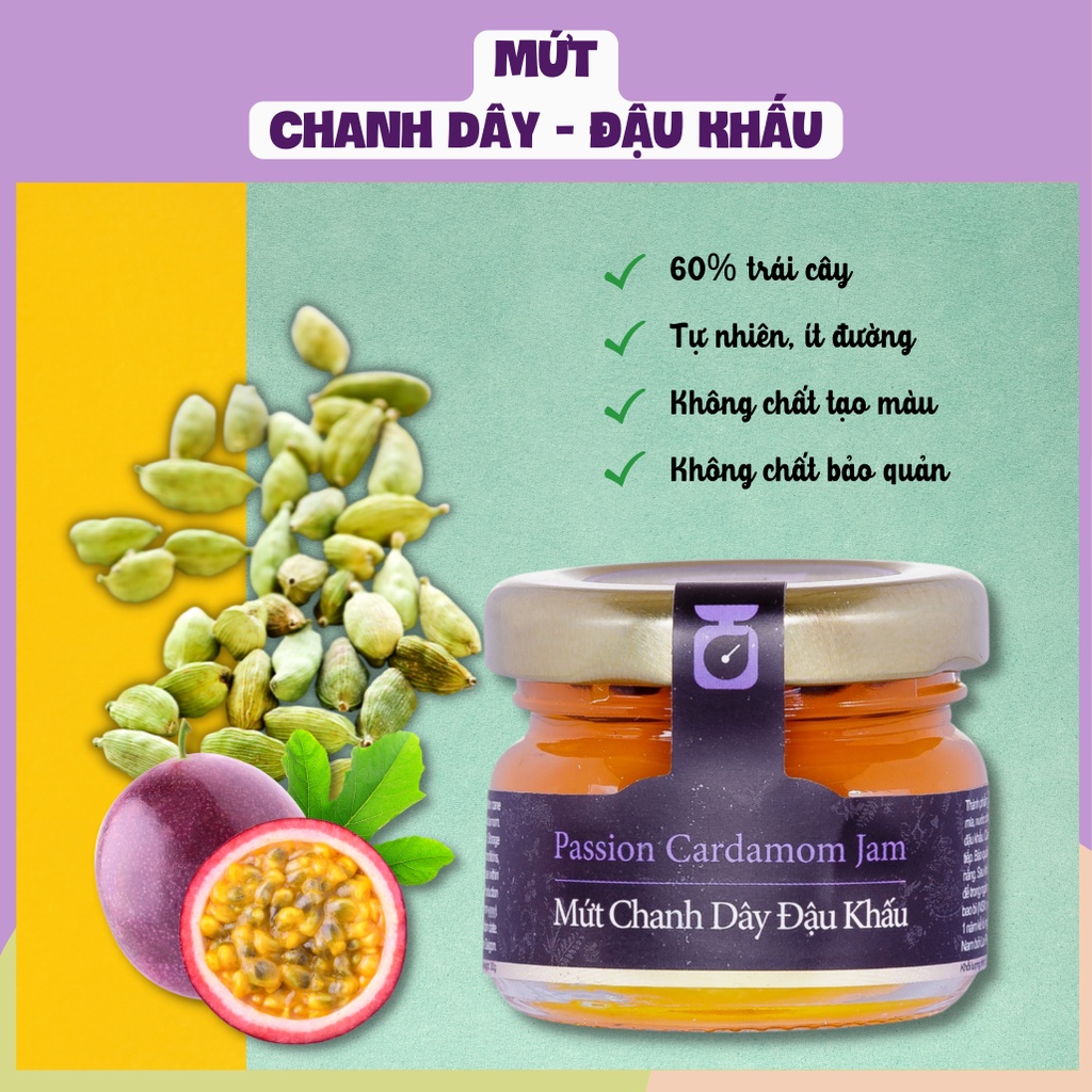Mứt Chanh Dây - Đậu Khấu 30g phết bánh mì, sandwich, sinh tố làm nhân bánh