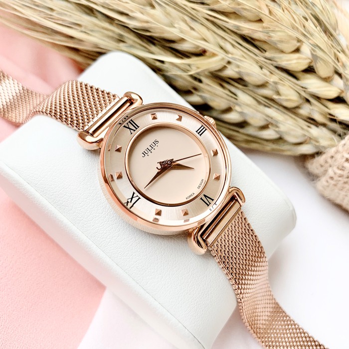 Combo đồng hồ nữ julius hàn quốc JA-728D và lắc tay julius ( Vàng đồng ) | BigBuy360 - bigbuy360.vn