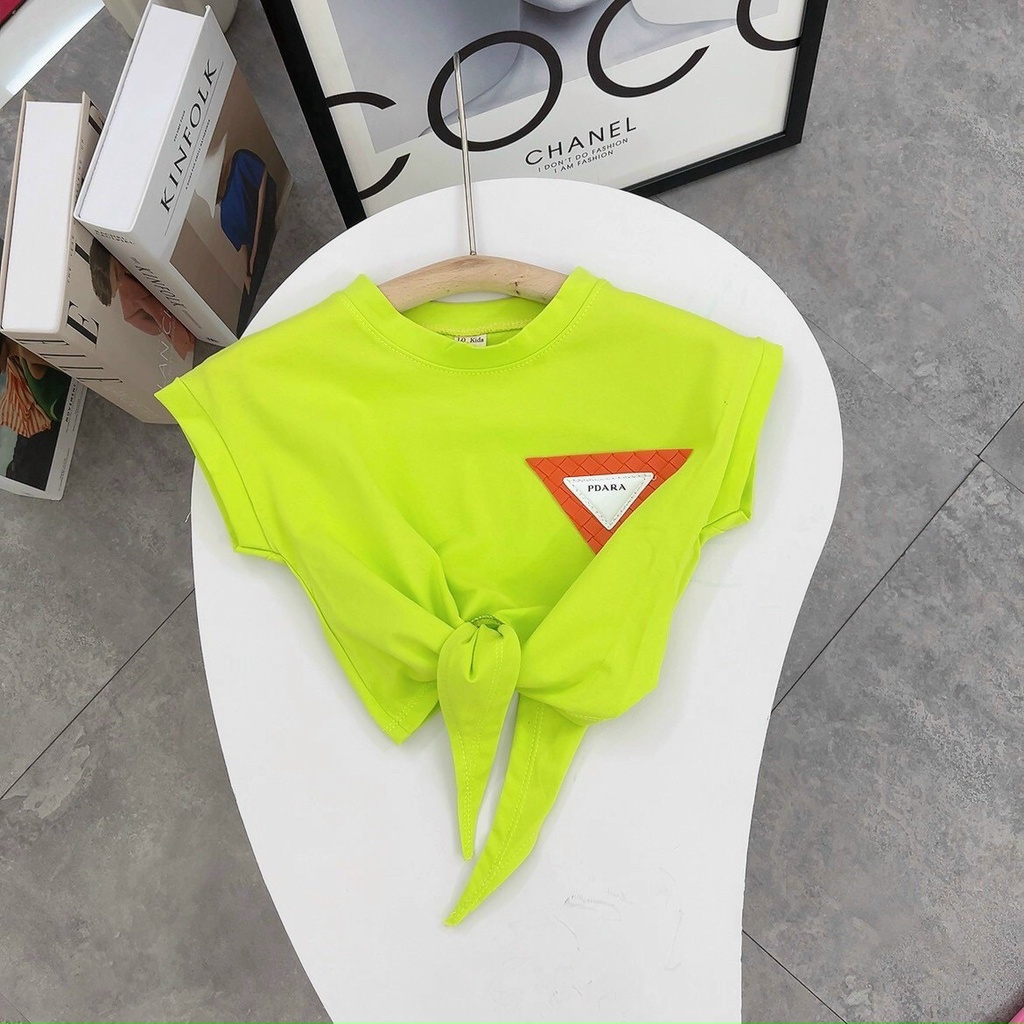 Áo Thun Bé Gái - Áo Croptop Buộc Dây Bé Gái xinh xắn - Size từ 9 - 33kg