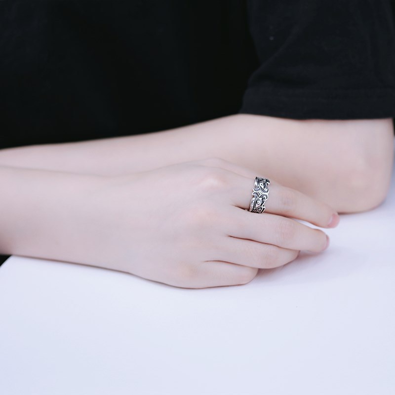 Nhẫn nam nữ tròn Unisex màu bạc Thời trang PUN chất liệu Titan đẹp đơn giản - Nhẫn Yang Ring