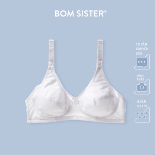 Áo lót mút mỏng không gọng màu trơn cho mẹ sau sinh cúp mở được BOM SISTER A863