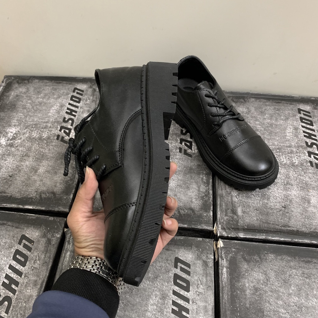 BTS Giày nam cổ thấp, giày dr martens nam, giày da nam, boot cổ thấp tăng chiều cao