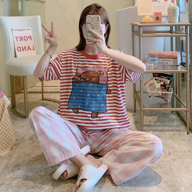 Đồ Bộ Nữ- Bộ Mặc Nhà Chất Liệu Vải Thun Cotton 100% Dáng Suông Cực Ngầu Dễ Thương Guu DN12 | BigBuy360 - bigbuy360.vn