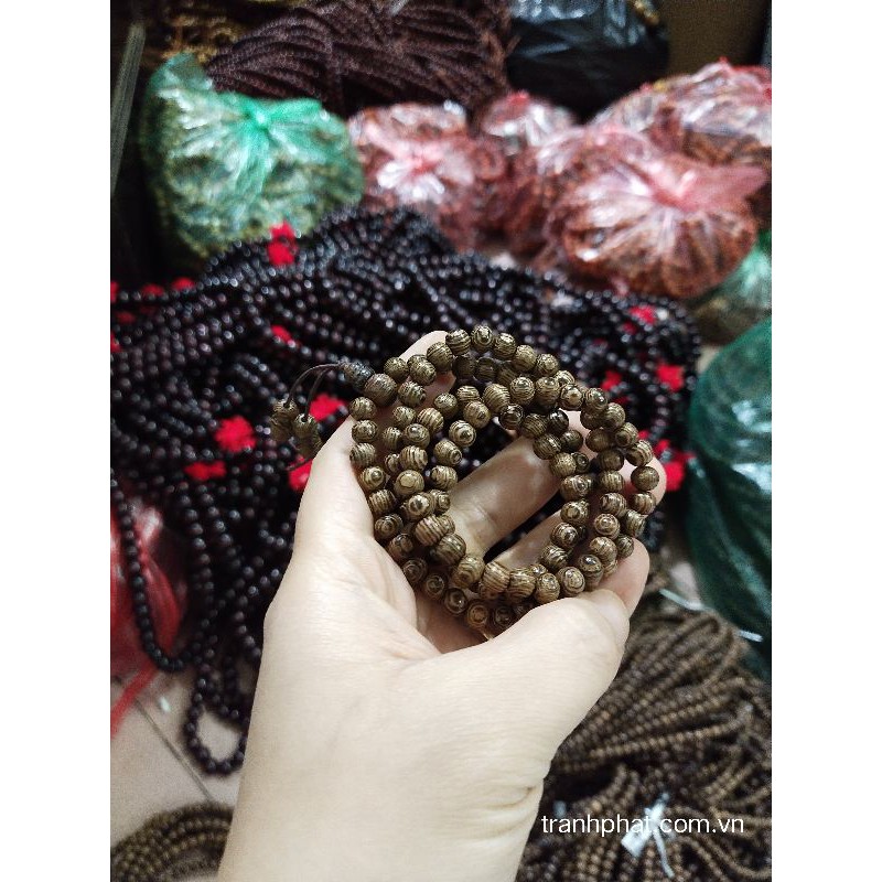 Tràng 108 hạt gỗ mân tự nhiên  6ly, 7ly, 8ly