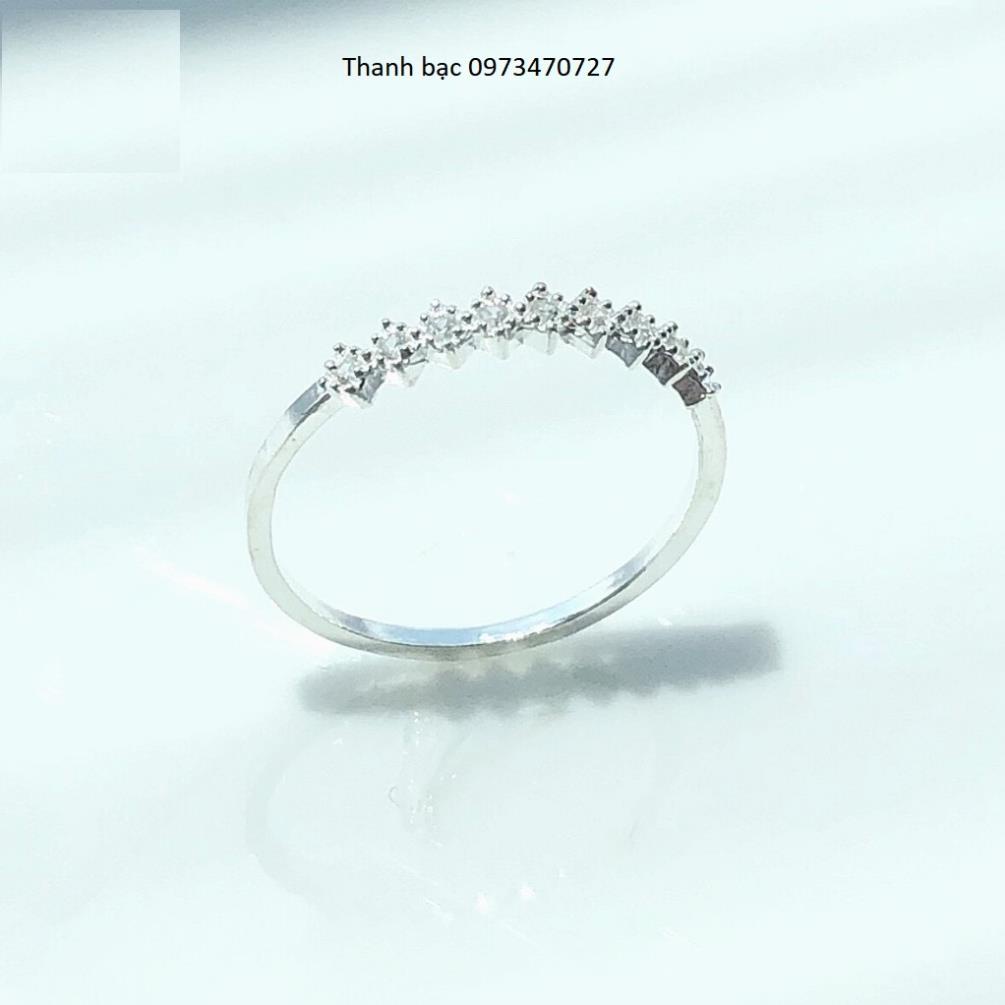 Nhẫn nữ, nhẫn bạc ta cho nữ, đính các viên đá lấp lánh , hàng sáng bóng_ Bạc Kim Hưng