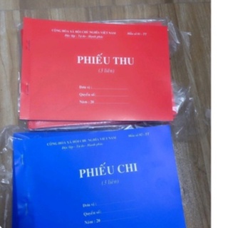 Phiếu thu/Phiếu chi A5 loại 3 liên 60 tờ