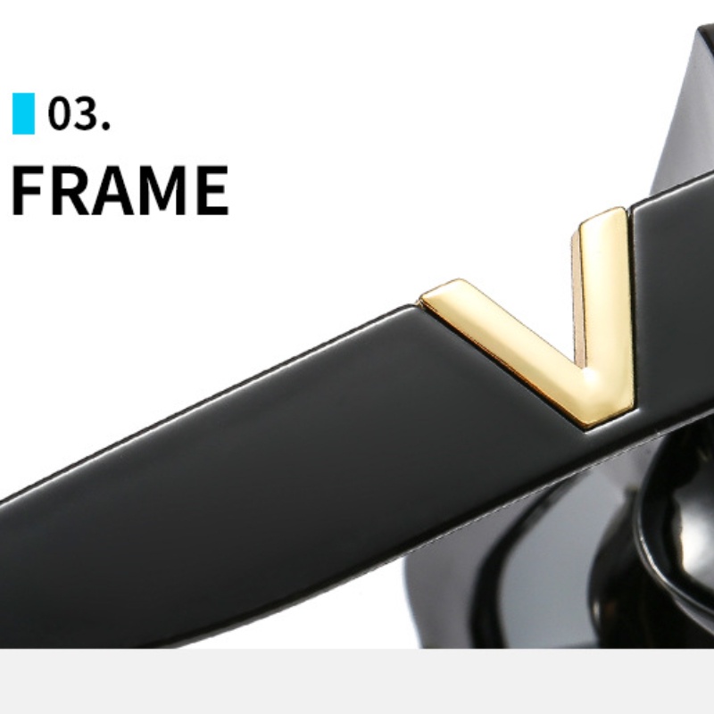 (KIQI-FASHION) COD Kính Chống Nắng UV Gọng Chữ Nhật In Chữ Tiếng Anh Phong Cách Phương Tây Cổ Điển Thời Trang Cho Nữ