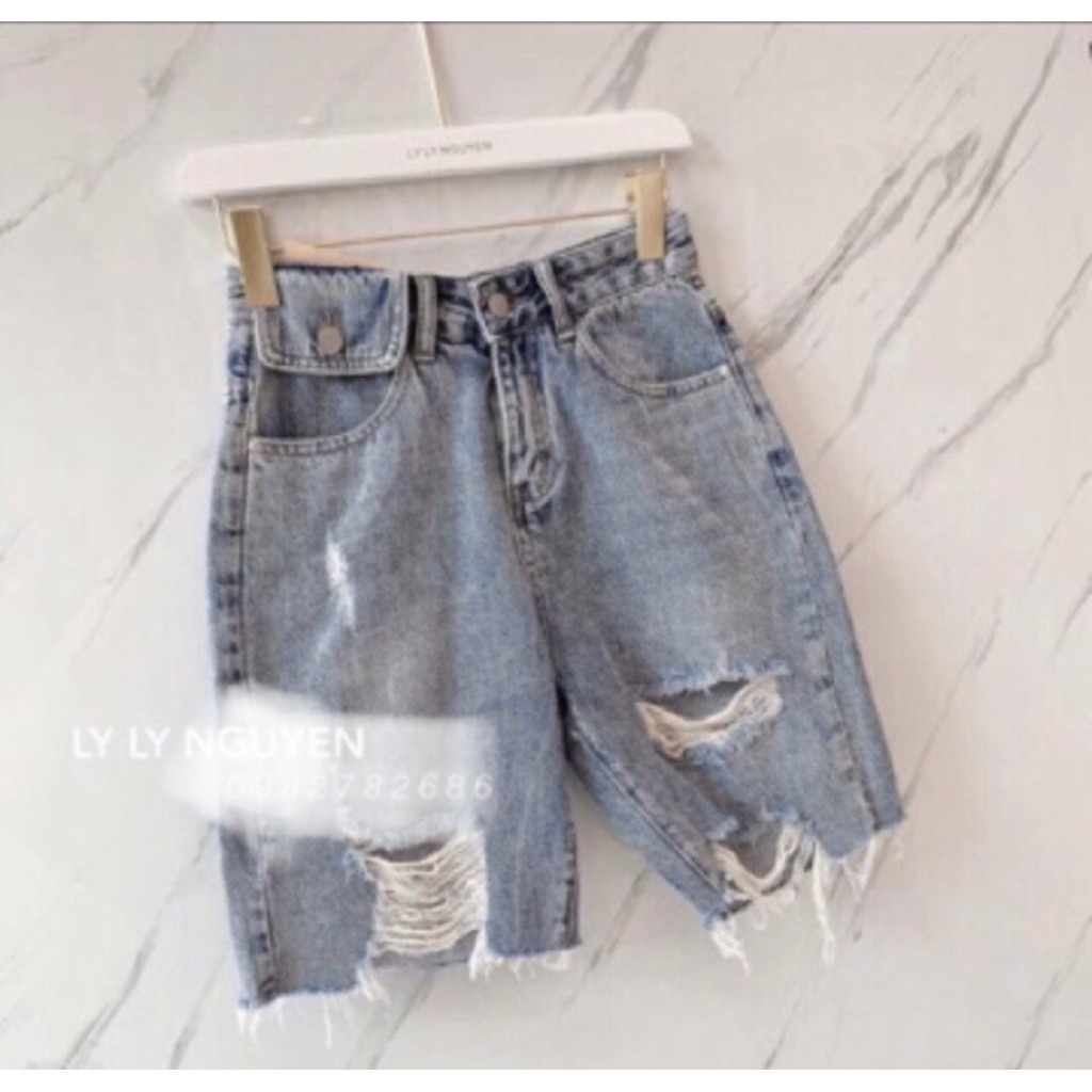 Quần jean ngố mickey Style ulzzang - Quần ngố đùi (kèm ảnh thật) - Quần bò