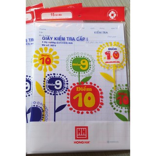 Giấy kiểm tra cấp 1 Hồng Hà (15 tờ đôi)