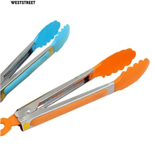 🔥Silicone Kẹp Gắp Thức Ăn Bằng Silicon Với Tay Cầm Inox Tiện Dụng Cho Nhà Bếp