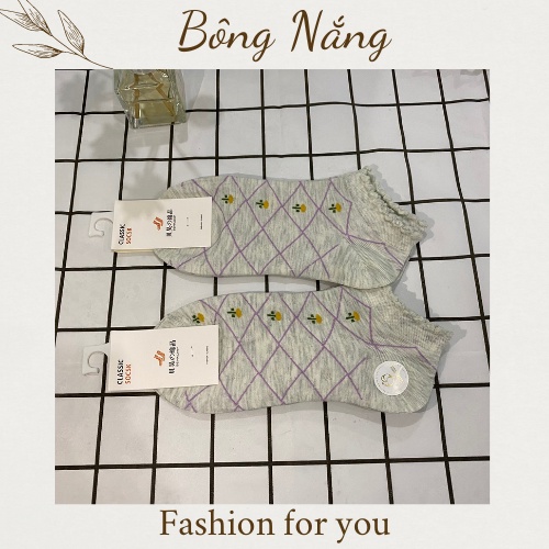 Combo 5 vớ nữ cổ bèo đủ màu chất cotton, sỉ tất nữ ngắn nhiều màu họa tiết ngẫu nhiên phong cách Hàn Quốc