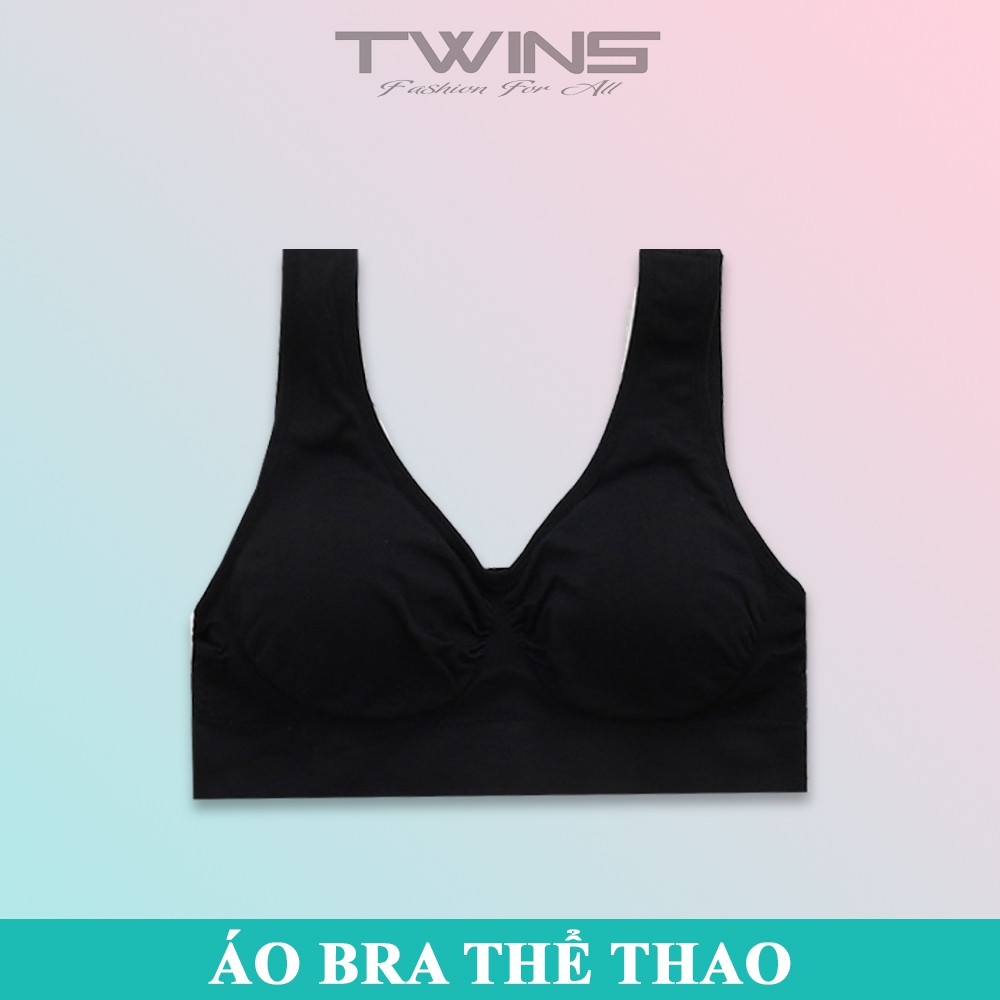 Áo bra dạng thể thao chất liệu thun dệt ôm body kèm mút đệm freesize dưới 65kg
