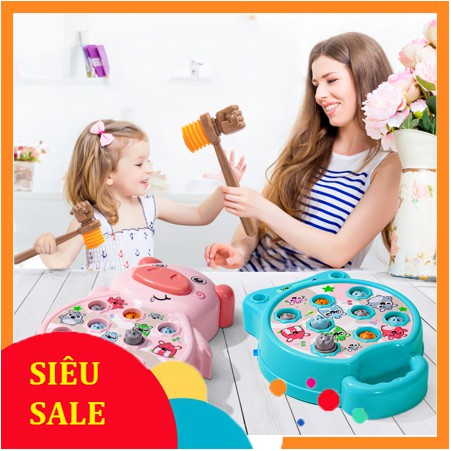 Bàn đập chuột vui nhộn 🔺TẶNG KÈM PIN🔺 bàn đập thú có nhạc _kèm búa đập_ cho bé từ 5 tháng đến 5 tuổi
