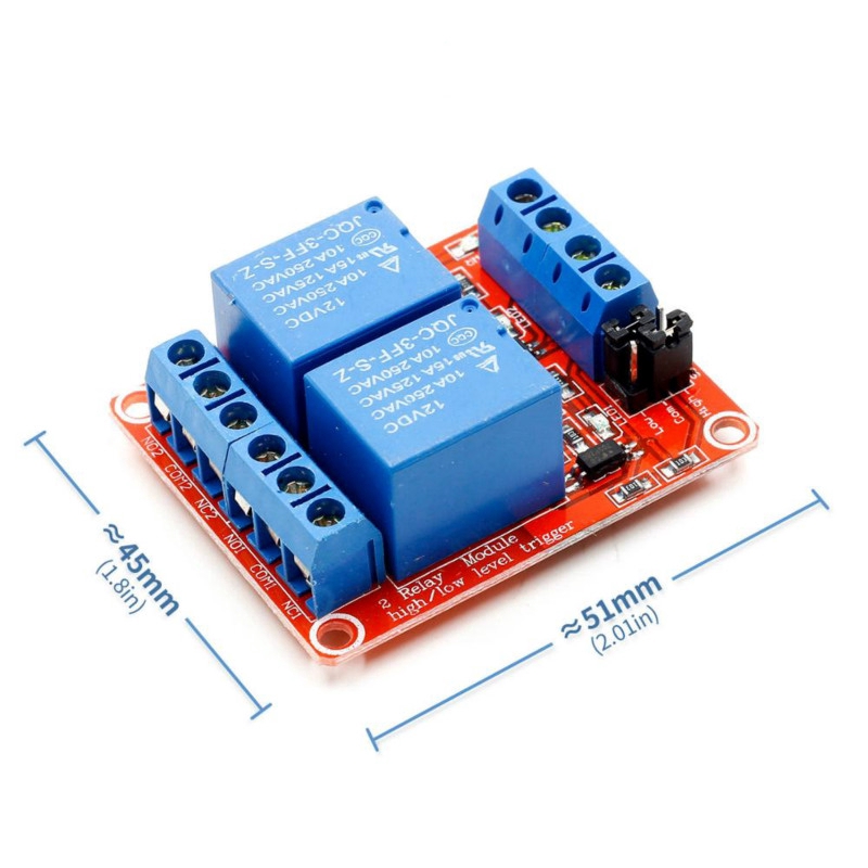 Mô Đun Rơ Le 2 Kênh 2 Chiều DC 5V 12V 24V Kích Hoạt Cường Độ Cao Và Thấp Có Phần Cách Ly Quang