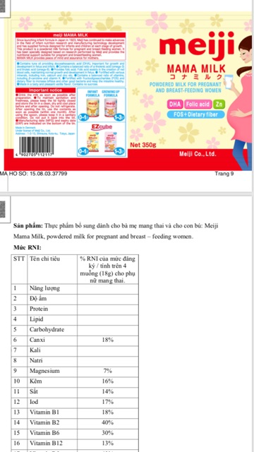 Sữa meiji mama bà bầu 350g date t3/2022