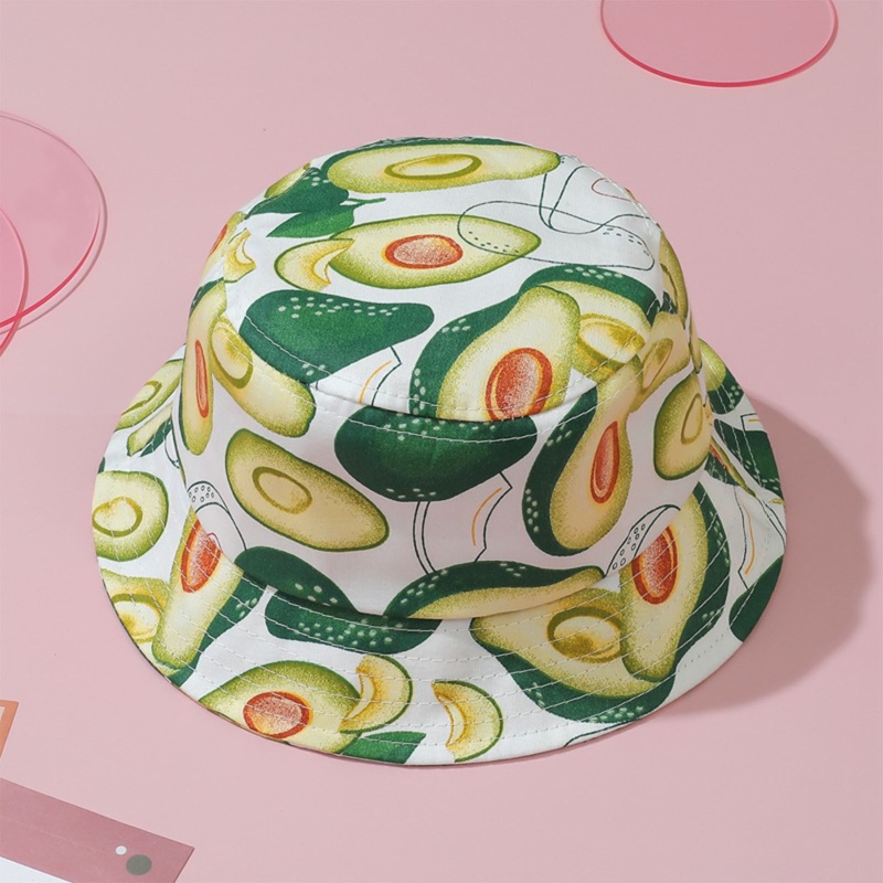 Mũ Tai Bèo Chống Nắng In Họa Tiết Trái Cây Có Dây Đeo Chống Gió Cho Trẻ Em