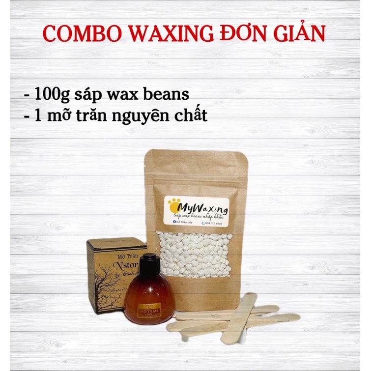 Combo 100g sáp wax beans và mỡ trăn Nstore giúp triệt lông vĩnh viễn