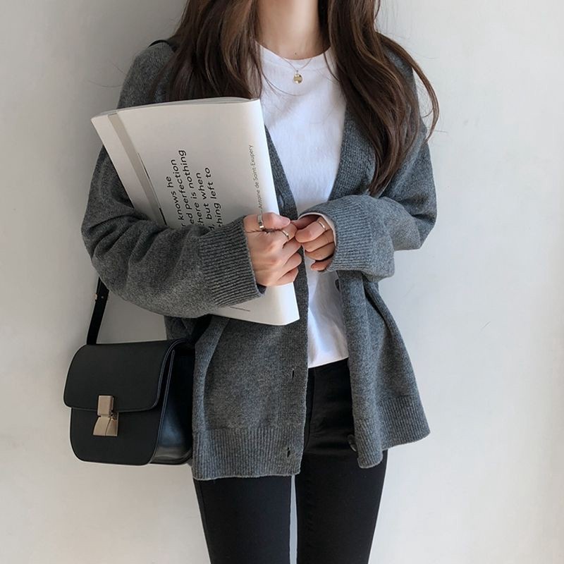 Korean Cardigan Kardigan Loose Cardigan Knit Cardigan Outwear Women Cardigan Loose