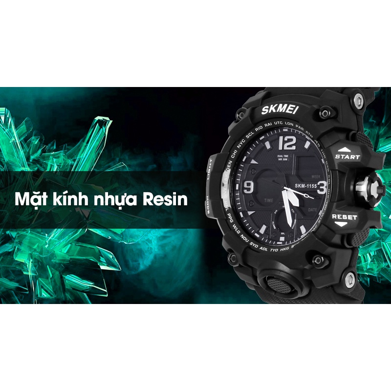Đồng hồ nam Skmei 1155B dáng thể thao, đồng hồ điện tử thời trang cá tính - Hàng chính hãng | BigBuy360 - bigbuy360.vn