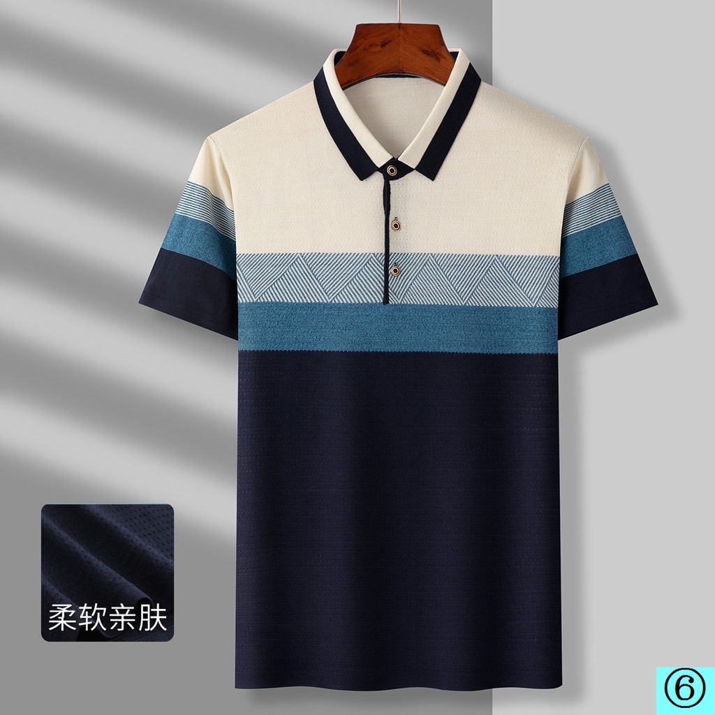Áo Thun polo Tay Ngắn Dáng Rộng Thời Trang Mùa Hè Cho Đàn Ông Trung Niên