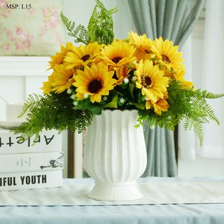 Lọ hoa sứ miệng lượn (Có 3 size)