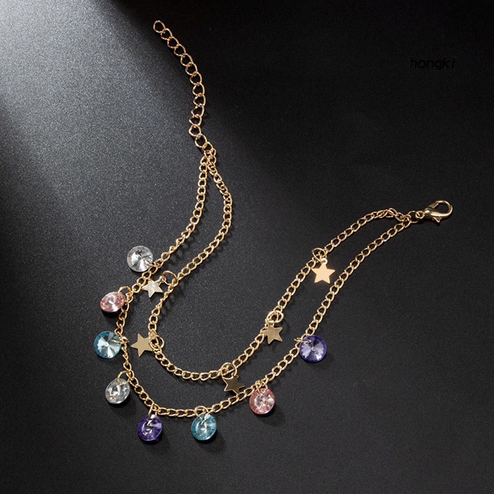 Set 2 Lắc Chân Nhiều Màu Phong Cách Boho Thời Trang Cho Nữ