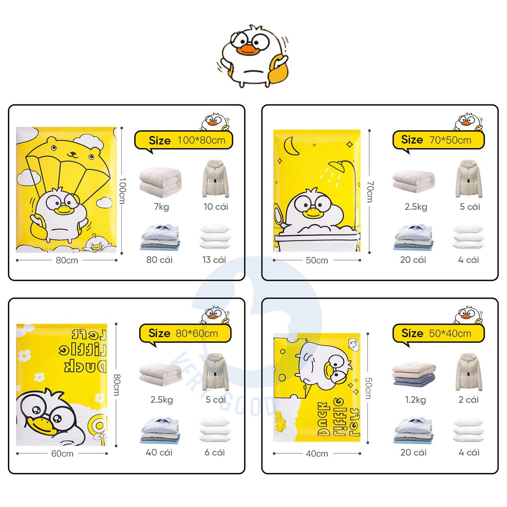 Túi hút chân không đựng quần áo chăn màn túi zip đủ kích thước máy hút chân không mini bảo quản đồ dùng gia đình CSHome