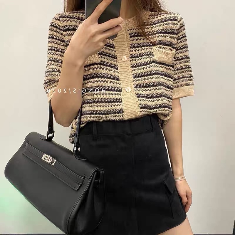 Áo croptop BIGSIZE cúc kẻ hàng QCCC 50-80kg MS002