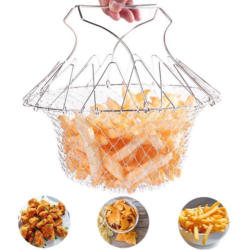 Giỏ chiên đồ ăn  Anaeat bằng thép không gỉ 304 có thể gấp lại tiện dụng cho nhà bếp