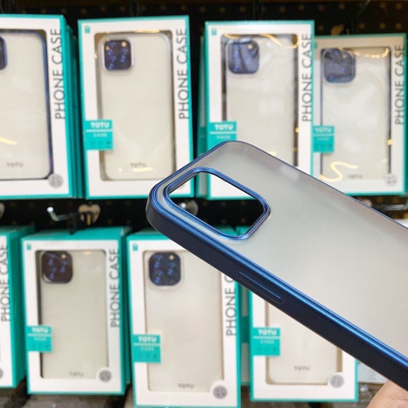 Ốp lưng Totu nhám viền màu cho iPhone 12, 12 Pro, 12 Pro max chống Vân tay siêu đẹp