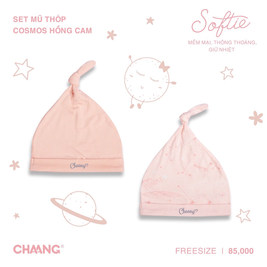 CHAANG Sơ sinh Set mũ thóp cho bé trai bé gái Cosmos (3 màu) AW2022D13