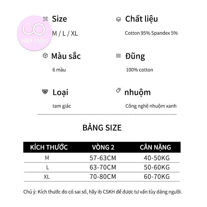 Quần lót nữ thun dễ thương phối viền trẻ trung chất vải mềm mại thoáng khí HEYPANG VN037