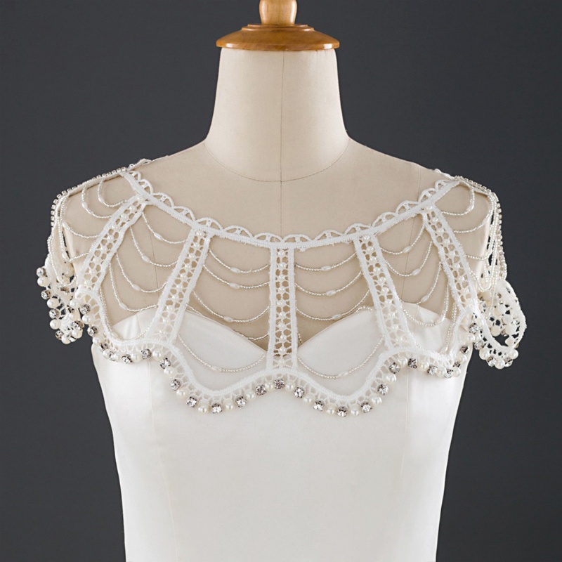 Vòng cổ Đính Hạt Ngọc Trai Nhân Tạo Cho Cô Dâu