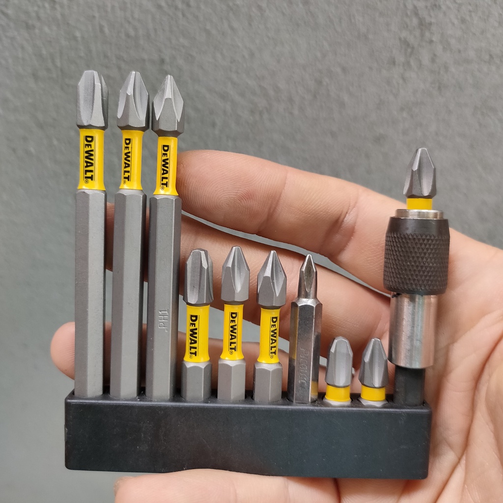 Bộ Mũi Vít DEWALT VẶN TAY_12 Món_Bao Gồm Hộp Đựng Và Đế Gài Sản Phẩm