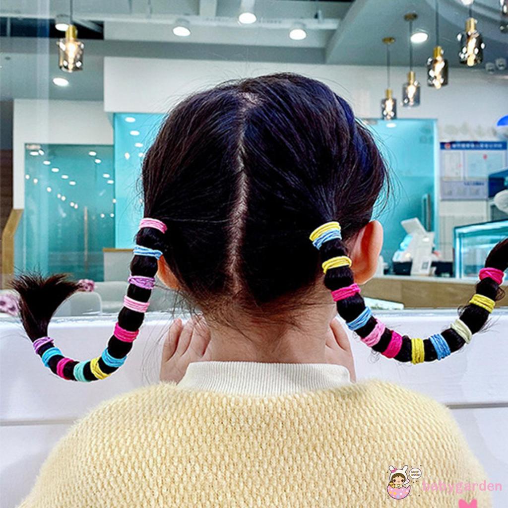 Set 50 dây buộc tóc co giãn nhiều màu dành cho bé gái