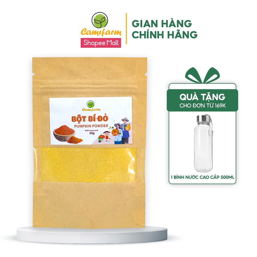 Bột Bí Đỏ CAMIFARM Bột Rau Củ Sấy Lạnh Nguyên Chất 100% Túi 30G