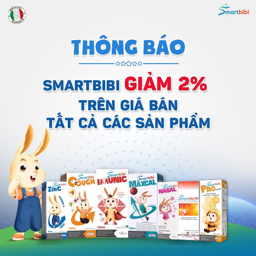 Siro kẽm Chelate hữu cơ cho bé - Smartbibi Zinc hỗ trợ tăng đề kháng, cải thiện biếng ăn, chậm lớn ở trẻ thiếu kẽm