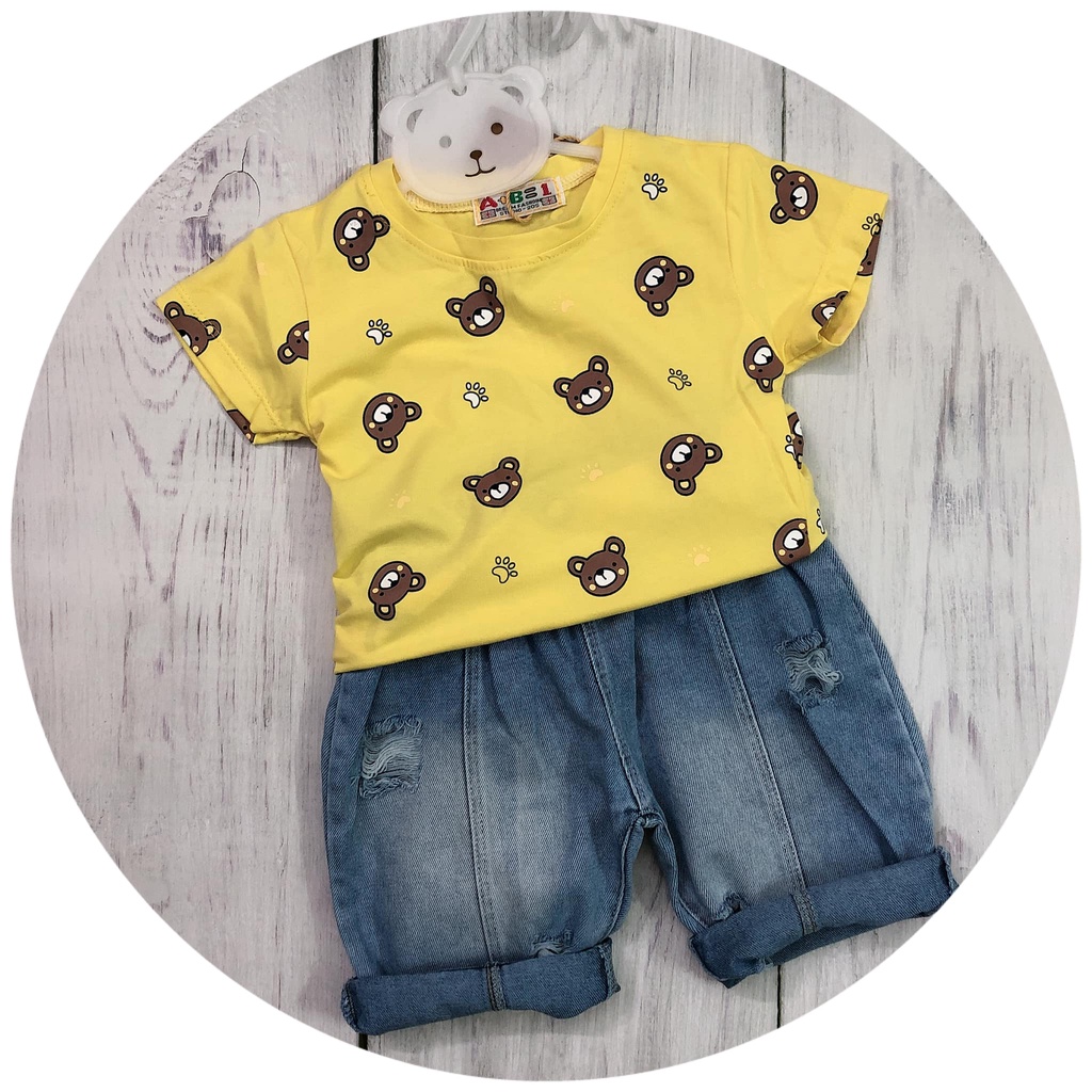 [XẢ HÀNG] Bộ Quần Áo Bé Trai - Hoạ Tiết In Cá Heo Ngộ Nghĩnh - Hàng Quảng Châu Cao Cấp