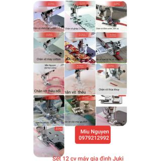 Sét 12 chân vịt máy gia đình Juki trục lệch