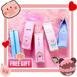 Túi đựng bút, dụng cụ học tập dạng hộp sữa hình heo hồng dễ thương