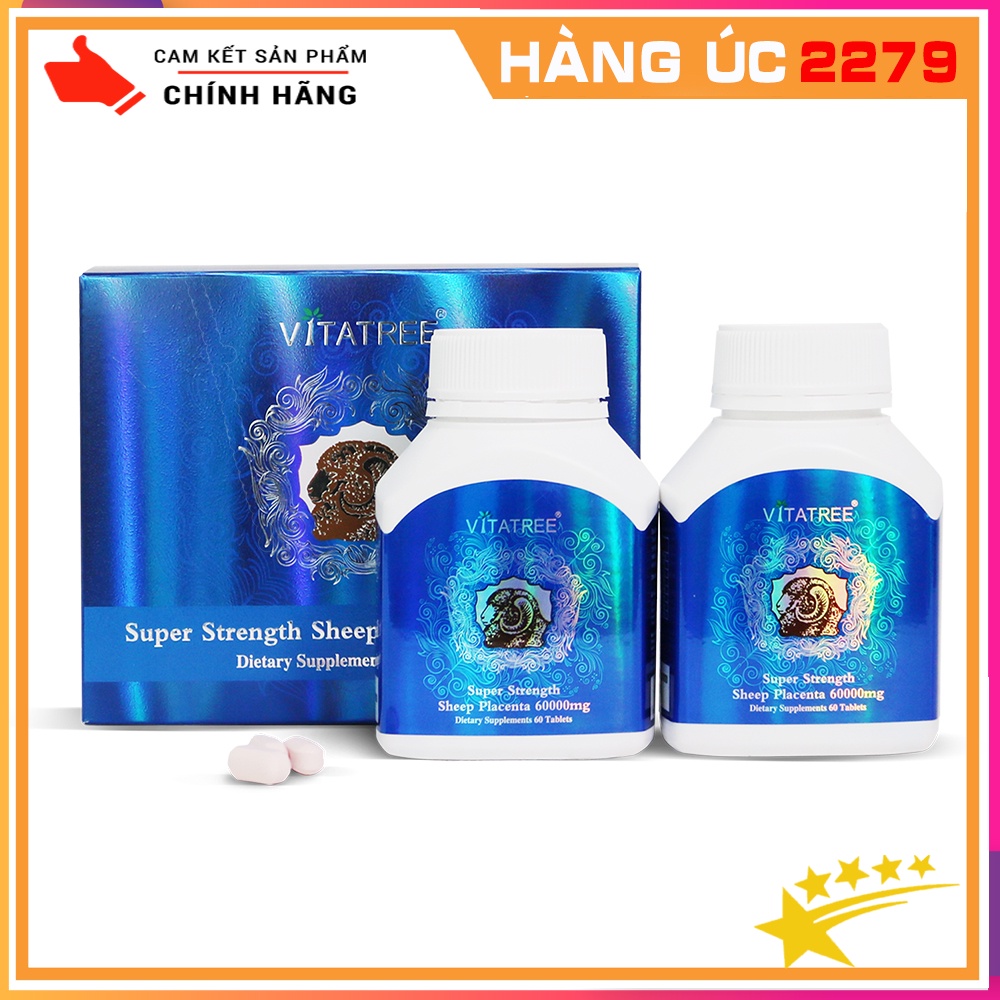 Viên Uống Viên Uống Đẹp Da Nhau Thai Cừu - Sheep Placenta 60000mg Hộp 120 Viên Của Úc - Hàng Úc 2279
