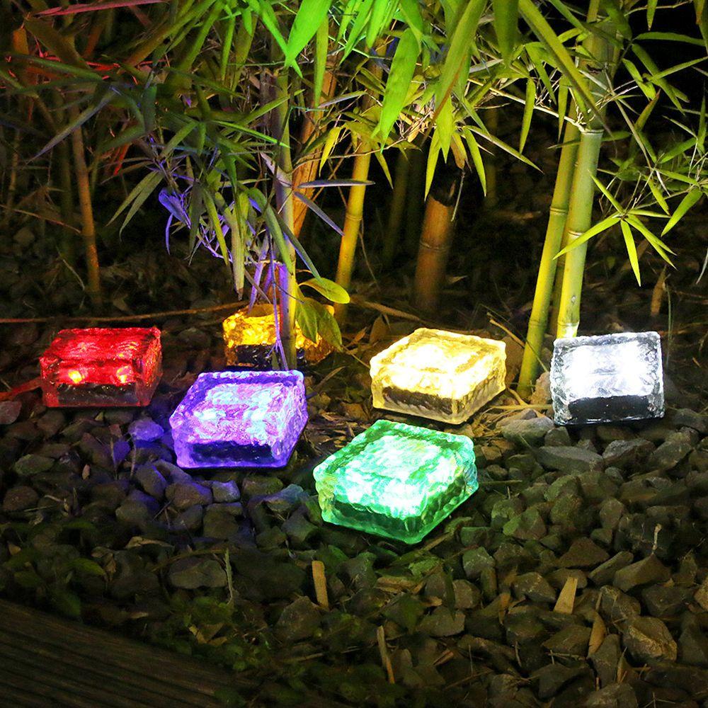 Đèn Led 4 Bóng Hình Viên Gạch Sử Dụng Năng Lượng Mặt Trời Trang Trí Sân Vườn
