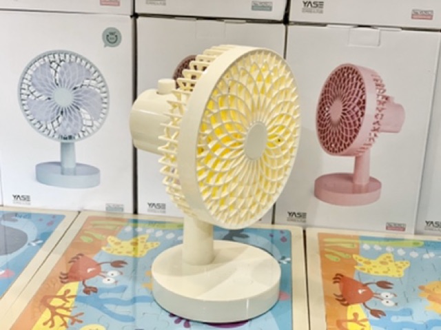 Quạt sạc tích điện để bàn mini tự động quay Yase . | BigBuy360 - bigbuy360.vn