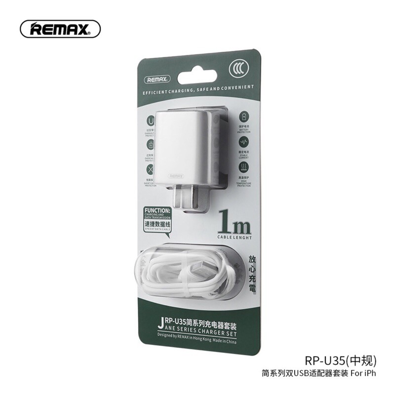 [Mã ELORDER5 giảm 10K đơn 20K] sạc nhanh remax RP-U37 2 cổng USB tích hợp QC 3.0 và PD 18W