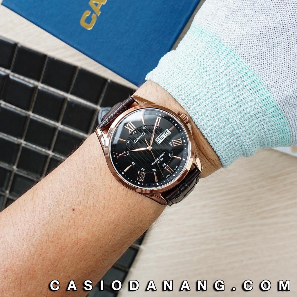 Đồng hồ nam dây da Casio Standard chính hãng Anh Khuê MTP-1384L-1AVDF (41mm)
