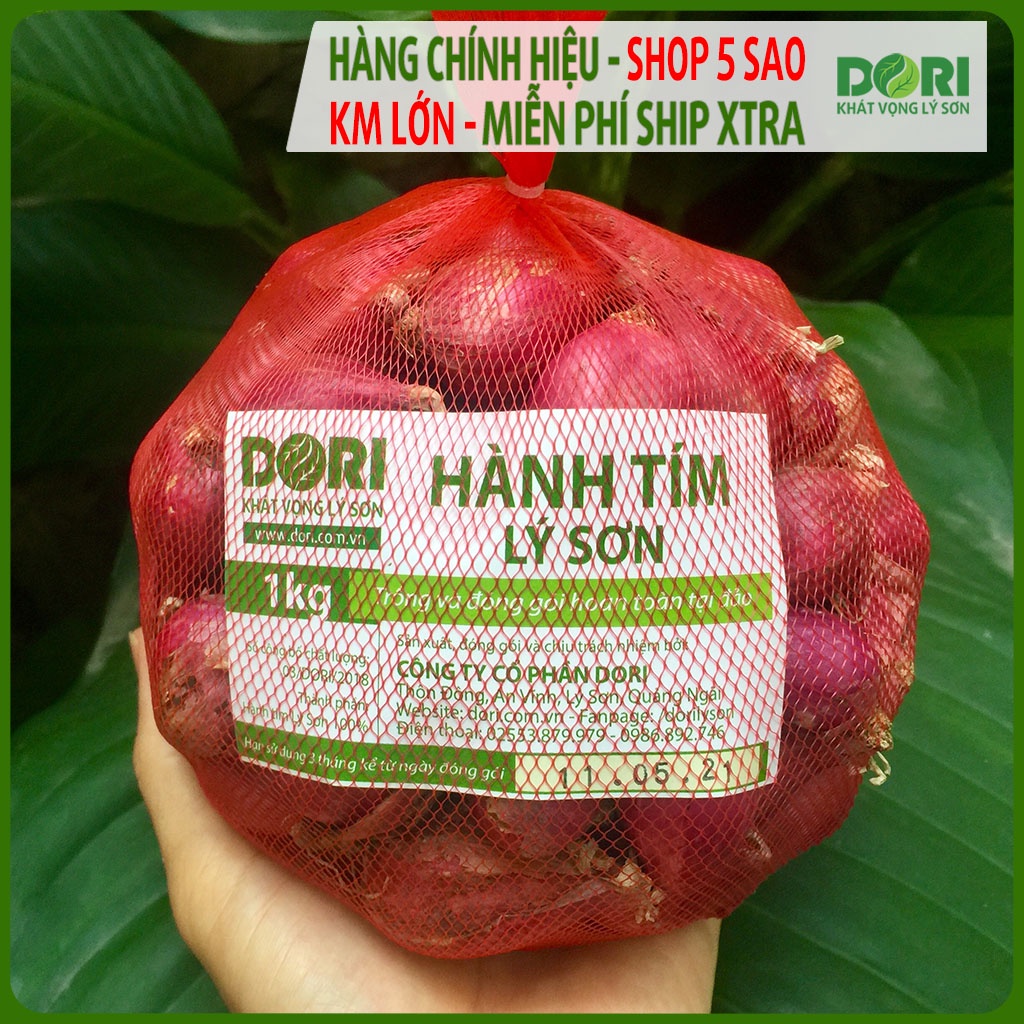 Hành tím Lý Sơn Dori - Túi lưới 1kg - Trồng tại đảo Lý Sơn - Cam kết đúng xuất xứ