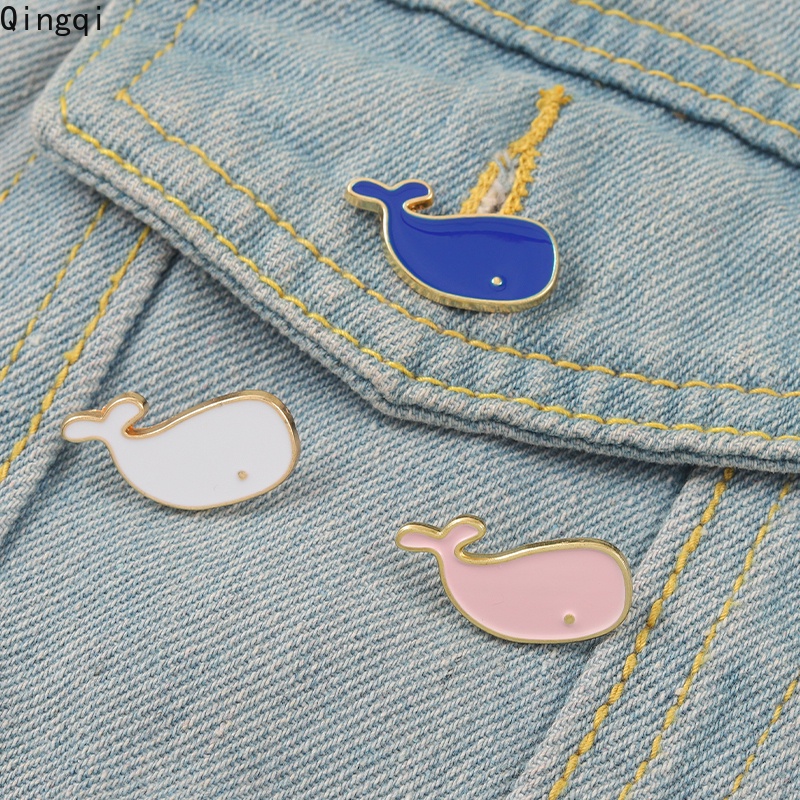 Ghim cài áo Miss Zoe hình cá voi nhiều màu tùy chọn dễ thương cho nữ