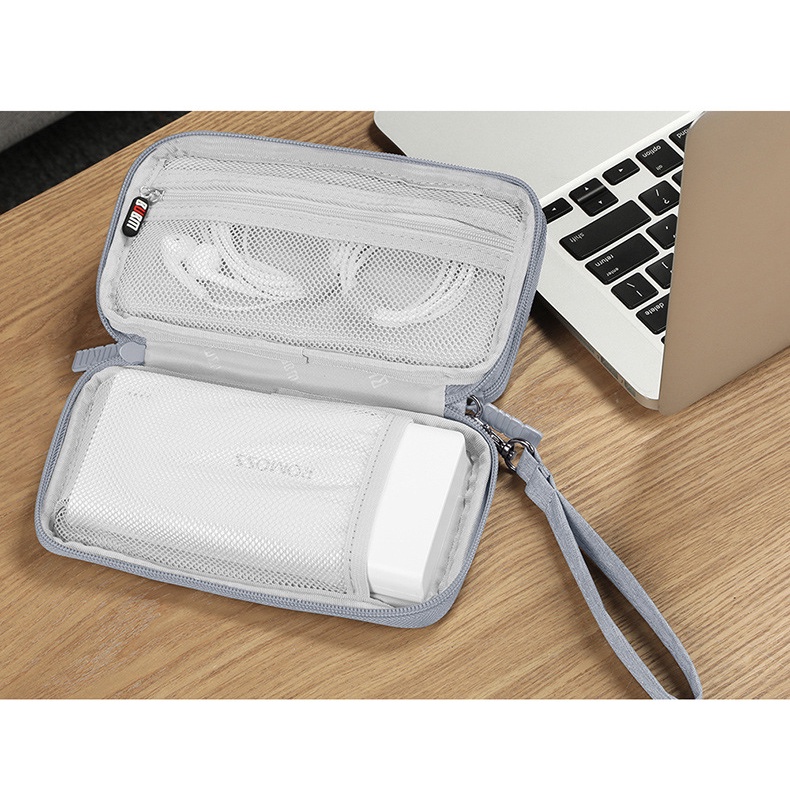 Túi phụ kiện công nghệ đựng pin sạc dự phòng, điện thoại, cáp sạc usb, tai nghe có quai cầm DIGIMIX