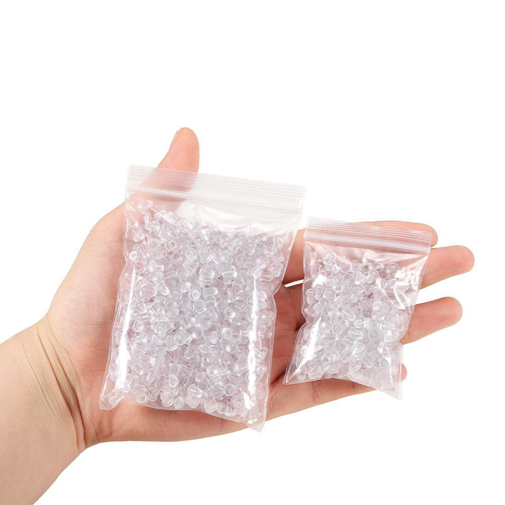 Hạt chốt chặn phía sau khuyên tai ST.KUNKKA silicone cao su dẻo trong suốt thay thế ngăn ngừa khuyên tai bị rơi