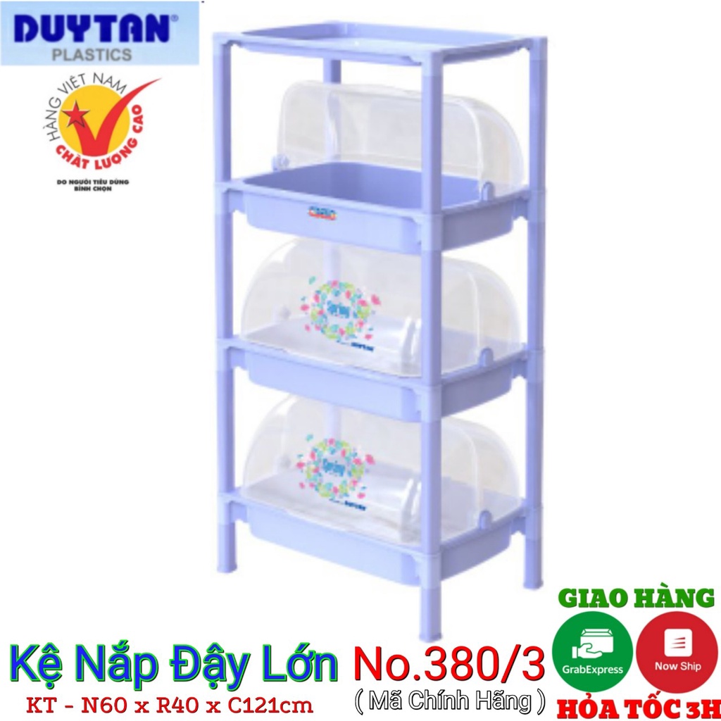 Kệ nắp nhựa Duy Tân Size Lớn loại 3 ngăn- 4 Tầng- 59.5 x 40.5 x 121 cm